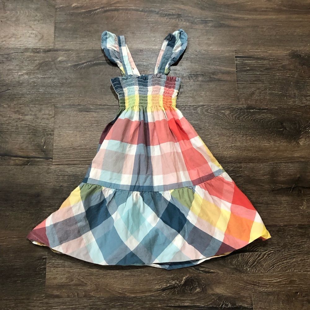 Tea Collection Smocked Plaid Midi Dress